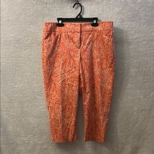 Talbots Orange and White Tailored Capris - Petite